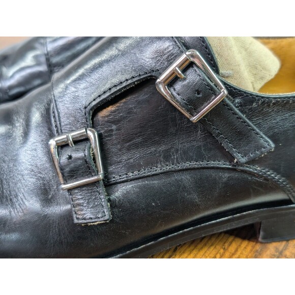 MERCANTI FIORENTINI Black Double Monk Strap Leather Oxford Shoes Leather Sz 8.5 main image 7